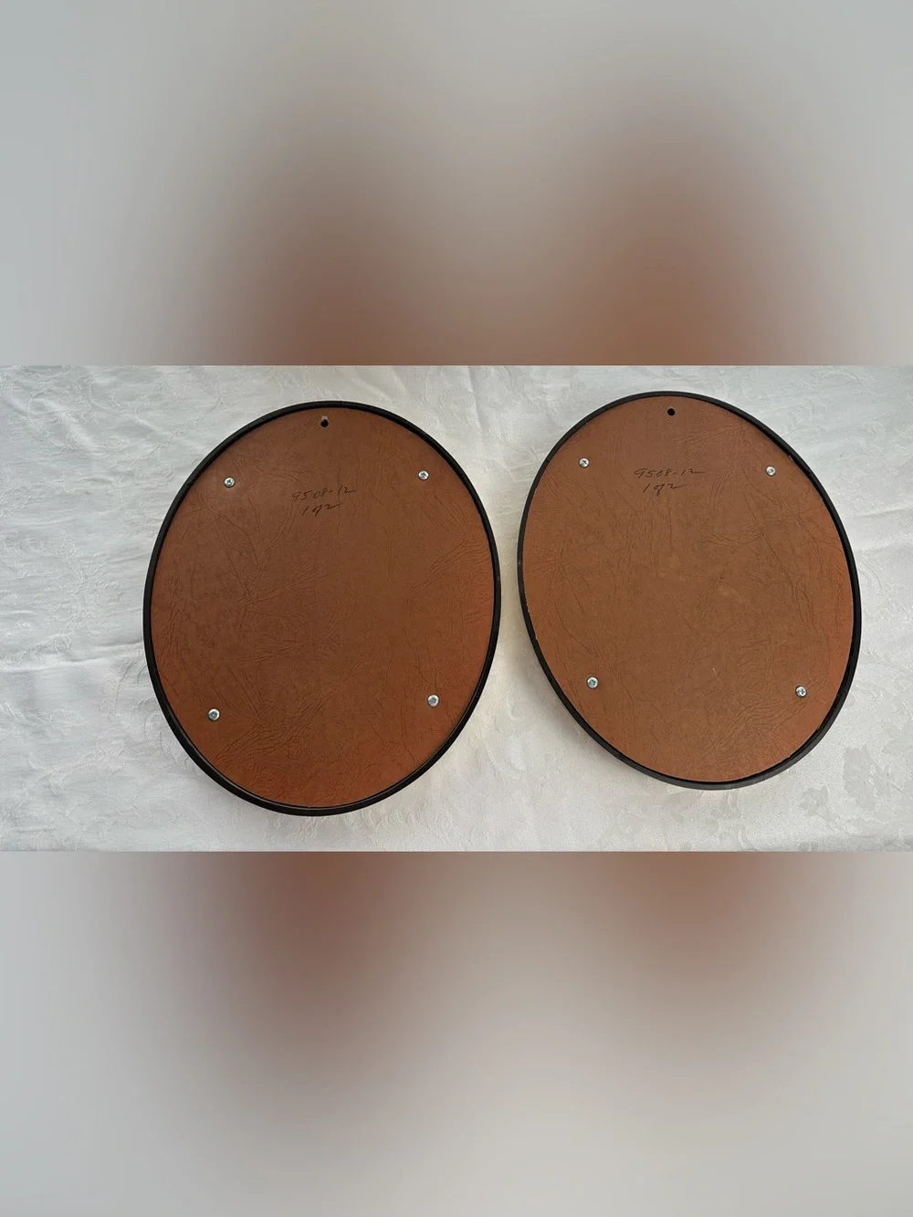 Gold Oval Wall Art Pair with Countryside Prints