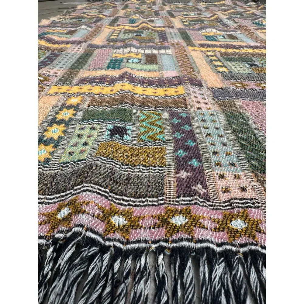LaneRossi Samarkanda throw Blanket made in Italy Mcm knit geometric colorful art
