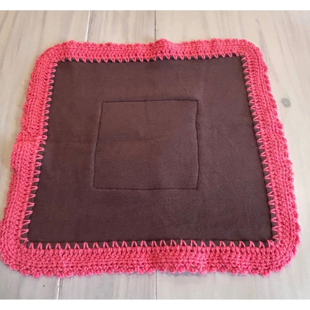 Star Wars Darth Vader Handmade Fleece Lovey Blanket Pink Crochet Trim‎ 18x18