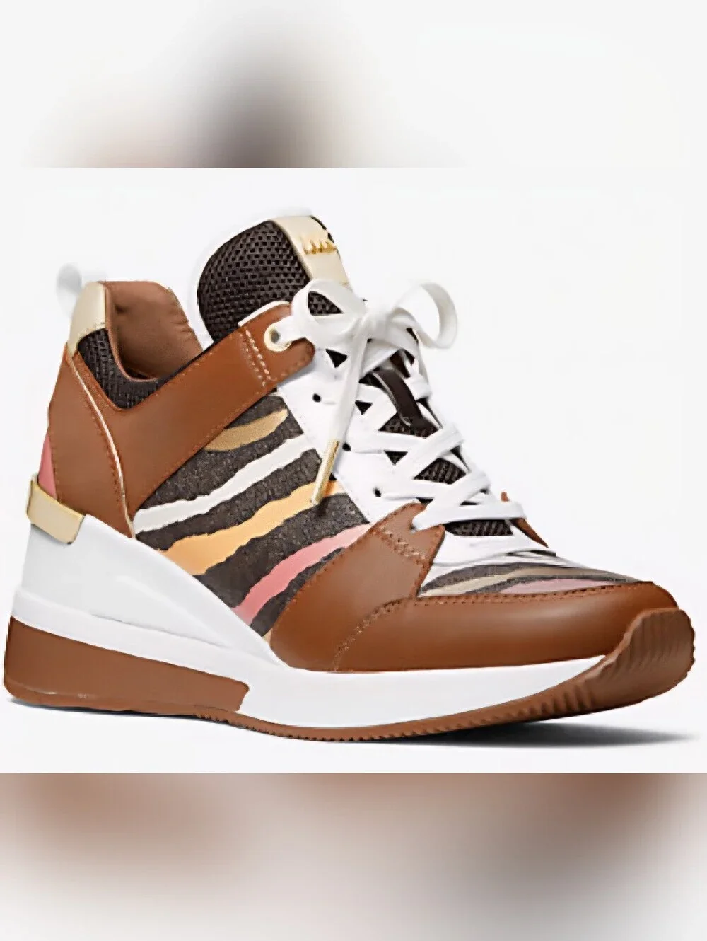 Michael Kors Brown Multicolor Platform Sneaker