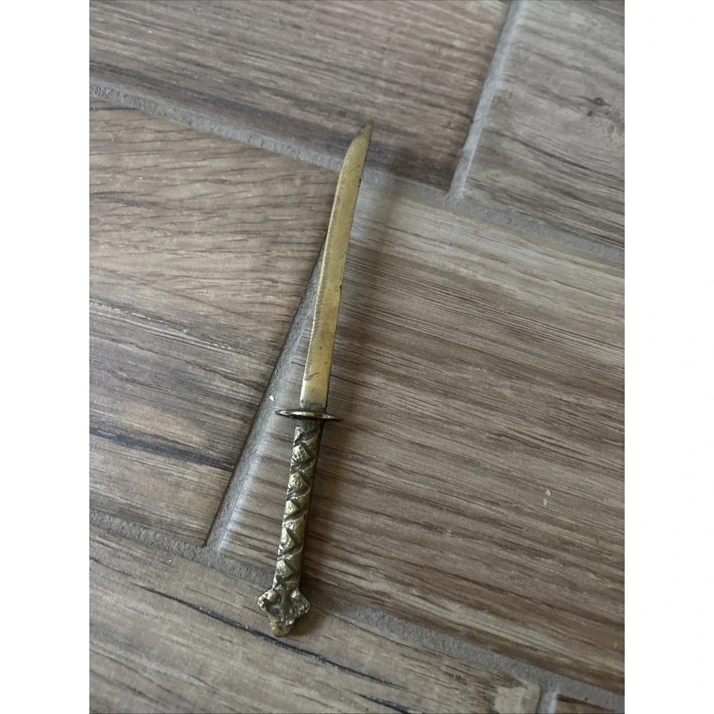 Vintage Brass Japanese Sword Letter Opener 7.5