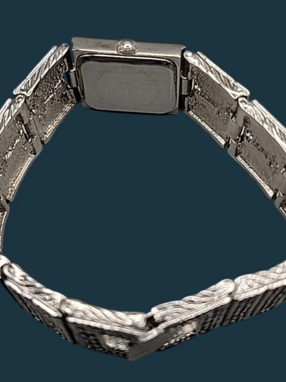 Futura Tank Ladies Quartz Watch 20mm Dial Marcasites Silver Tone 6.5” Band