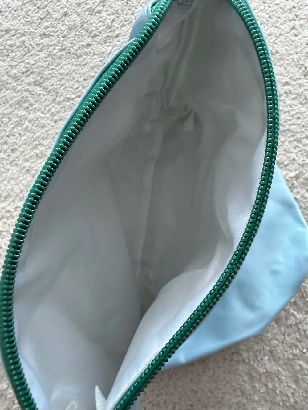 Z Garnier Target Two Light Blue Cosmetic Pouch Set with Green Stripe Accents