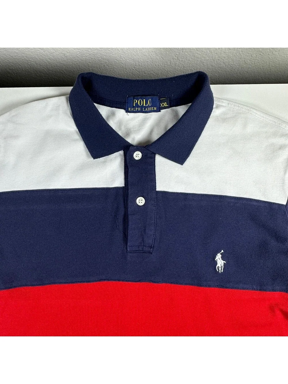 Polo Ralph Lauren Red White and Blue Polo 2XL (fits like a Large)