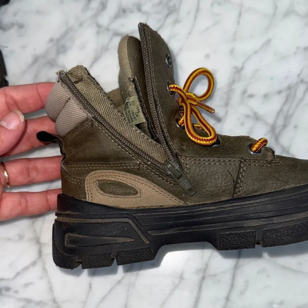 Zara Kids Brown Hiking Boots Sz 11 US 28 Euro