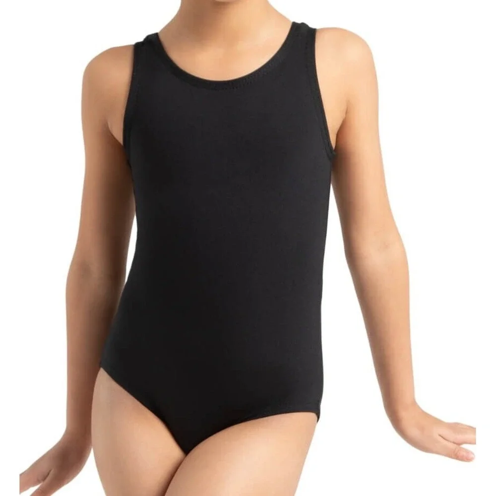 NWT Capezio The Dancemaker Toddler Girls Tank‎ Leotard Black Size Large