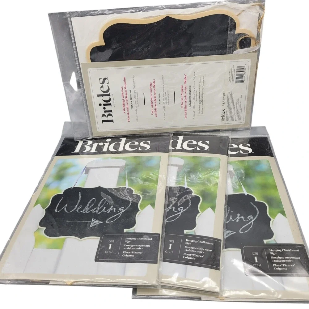 Brides Wood Hanging‎ Chalkboard Signs Lot of 4 Pkgs 10