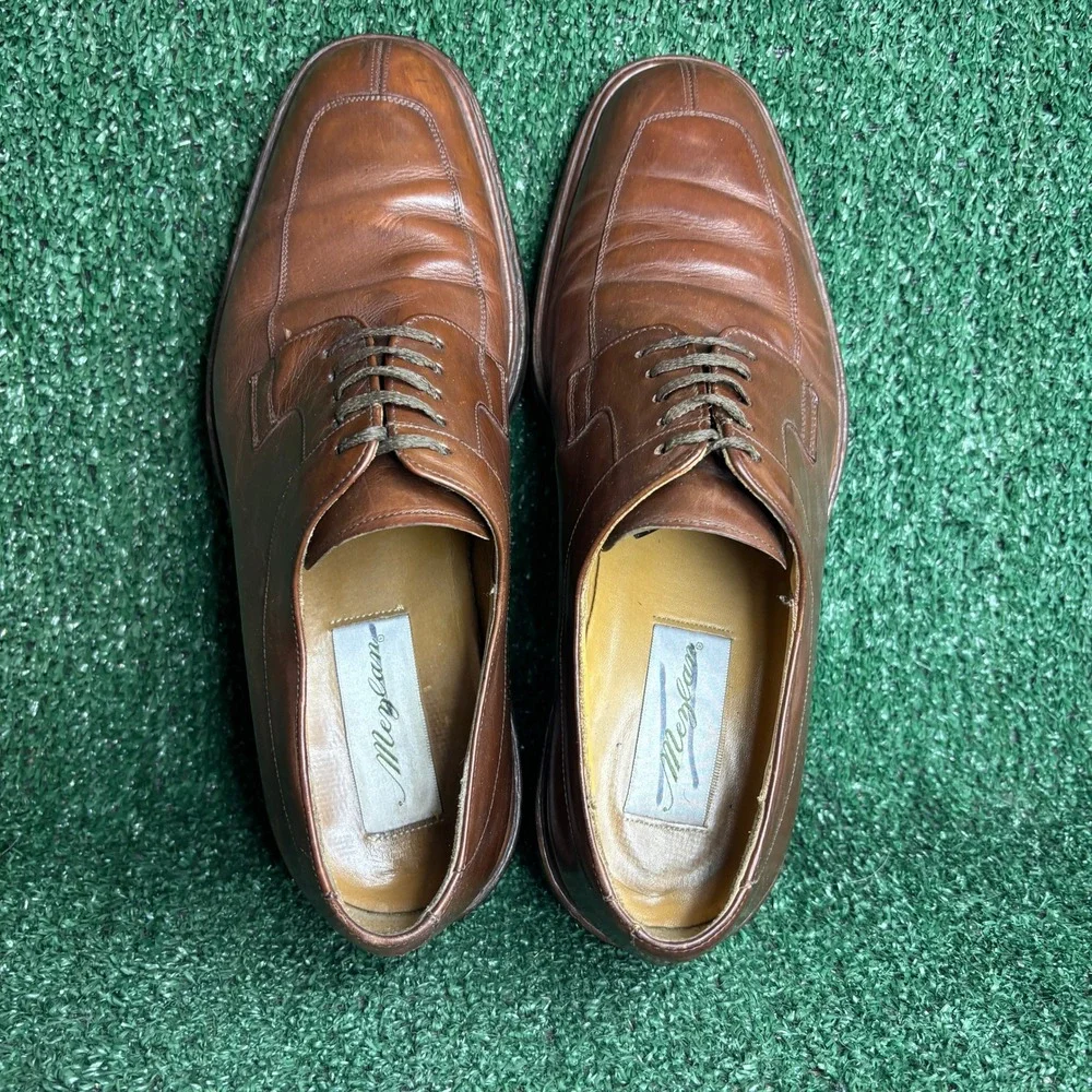 Mezlan Fiore Split Toe Leather Lace Up Classic Oxford Derby Shoes Brown Mens 9 M