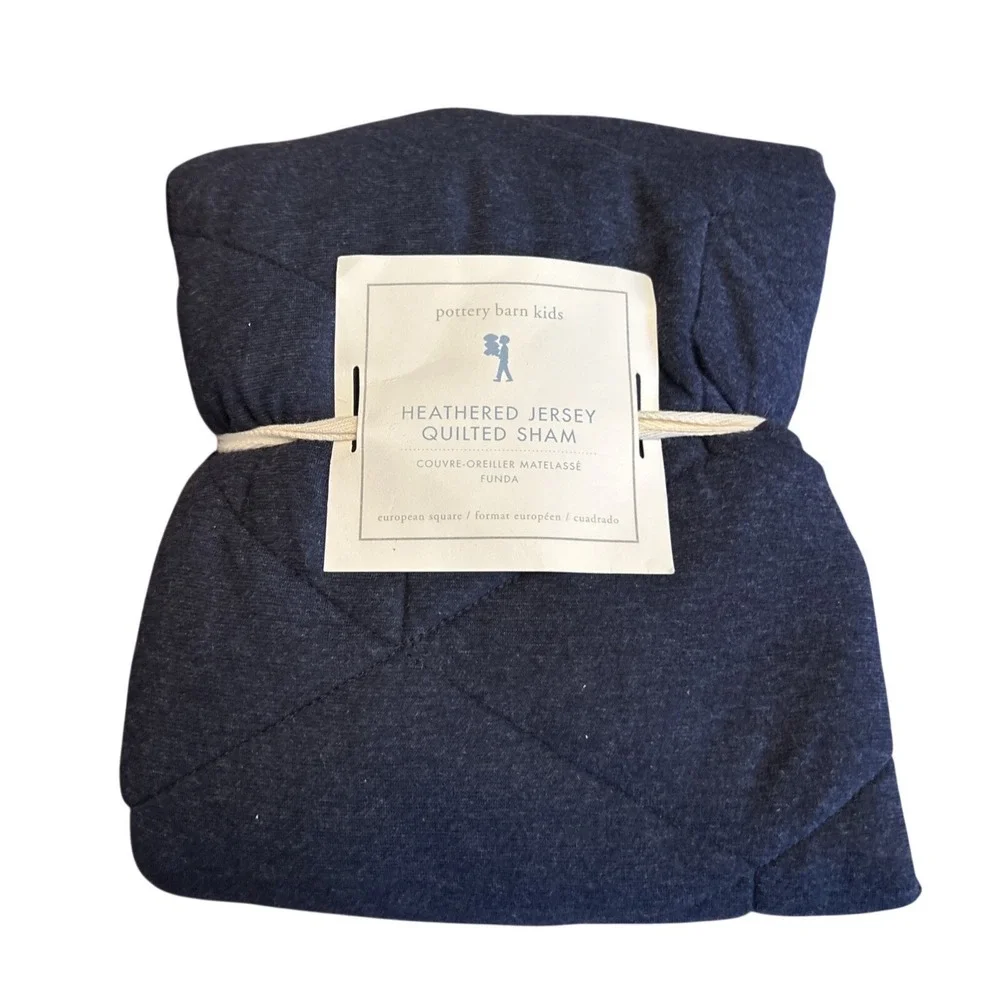 Pottery Barn Kids Euro Sham Heathered Jersey Quilted Sham Pillow Case Square