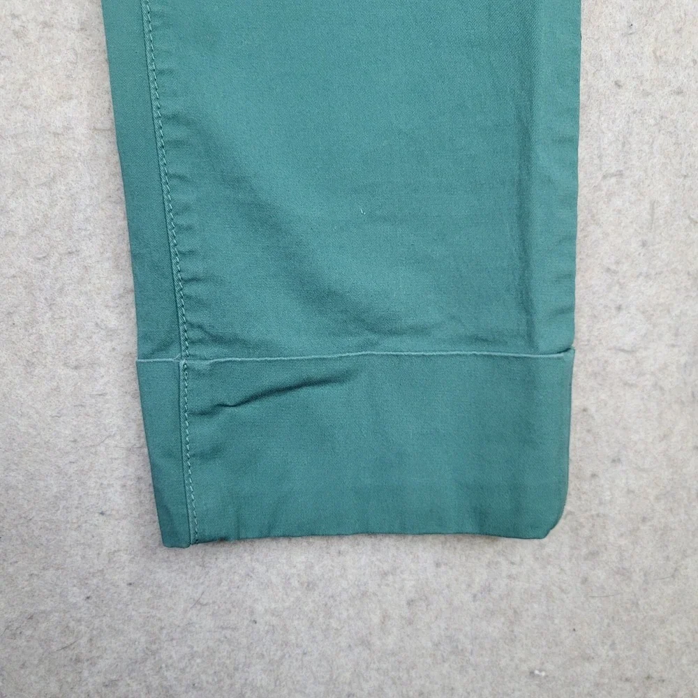 Tory‎ Burch Pants Women's 26 Green Cuffed Black Side Stripe Cotton 30x27