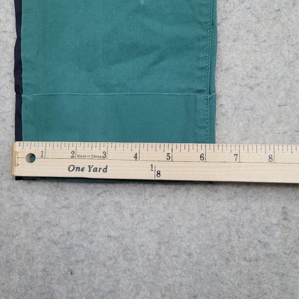Tory‎ Burch Pants Women's 26 Green Cuffed Black Side Stripe Cotton 30x27