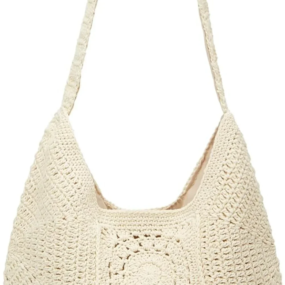 Women Straw Beach Bag Cotton Woven Tote Casual Summer Handbag Shoulder