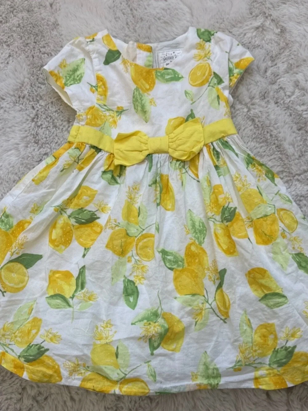 Gymboree Yellow Lemon-Print Dress with Yellow Bow size 3T