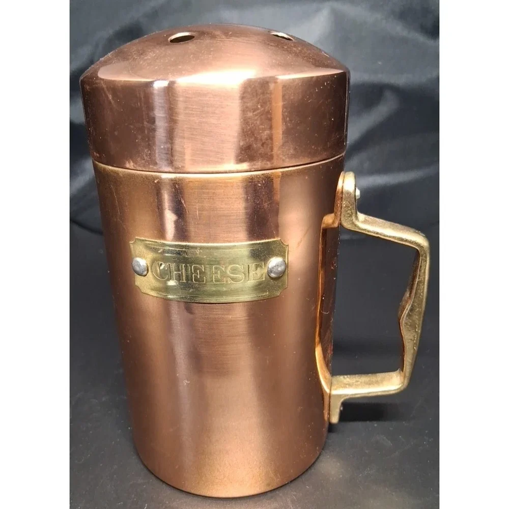 Vintage Solid‎ Copper And Brass Cheese Shaker Himark Ent, NY 6