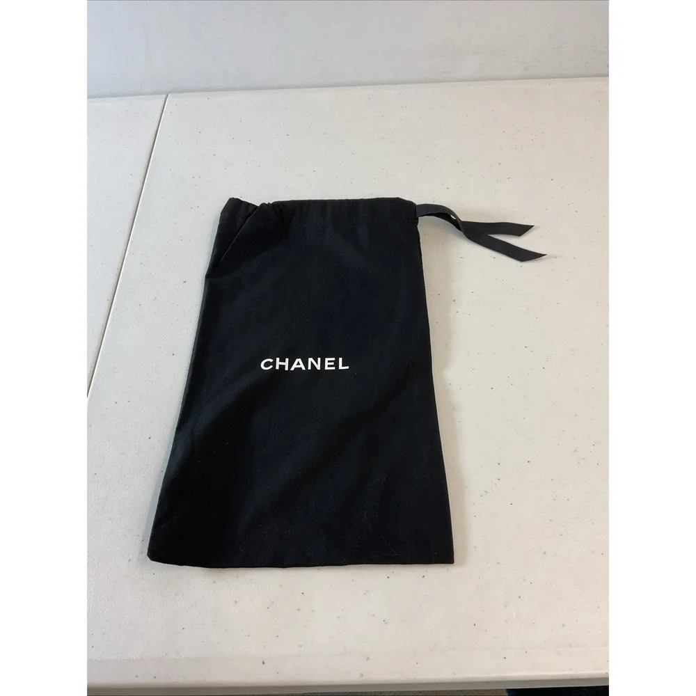 Chanel Drawstring Dust Bag 12x7.5 Black Fabric‎
