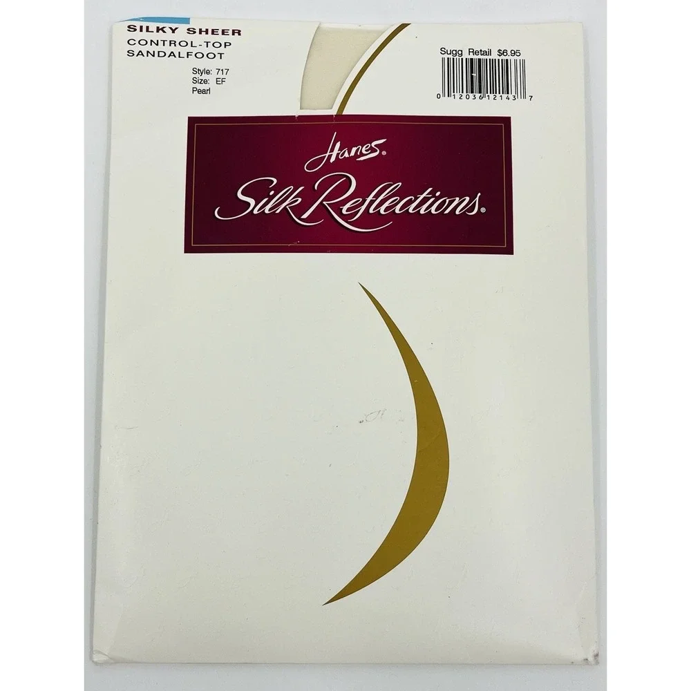 Hanes Silk Reflections Pearl Silky Sheer EF Control Top Sandal Foot Pantyhose