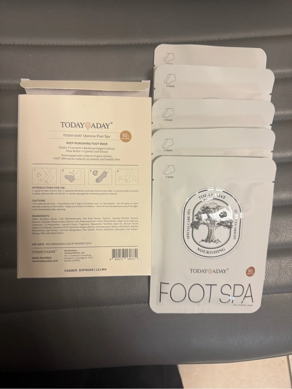 TODAYADAY Foot Spa Foot Mask Socks Hypoallergenic Cracked Heels 5pcs 16g