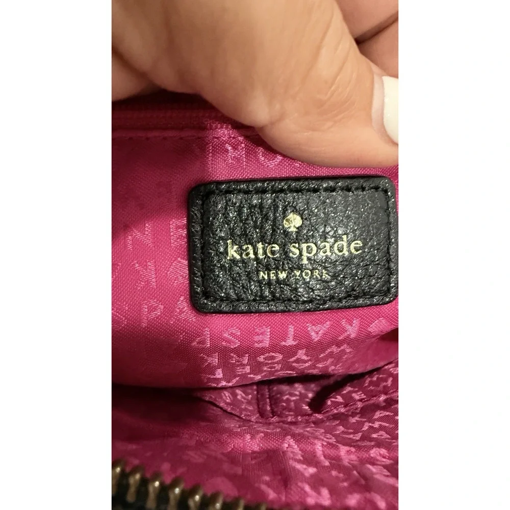 Kate Spade Black Quilted Leather Satchel Crossbody‎ Bag Chain Handle Handbag