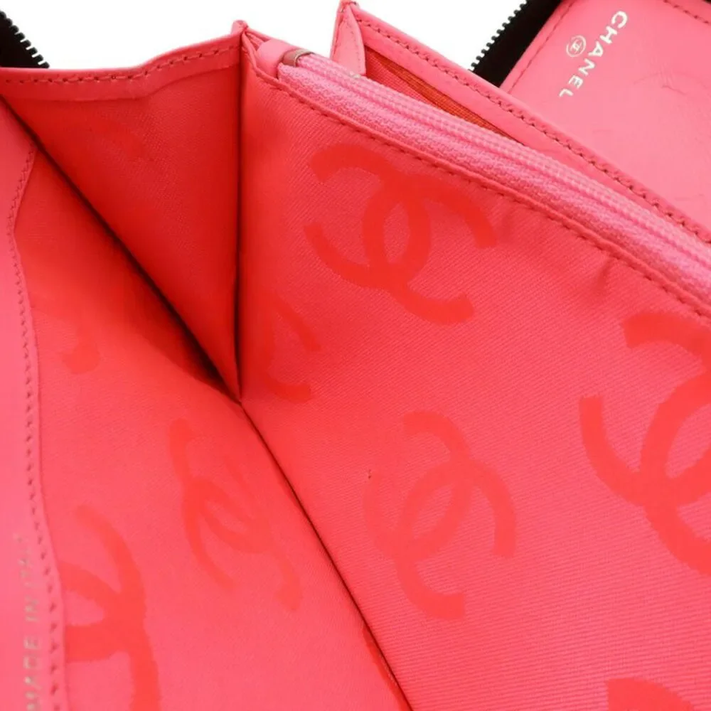 Chanel Cambon Line Leather Zip Wallet Organizer