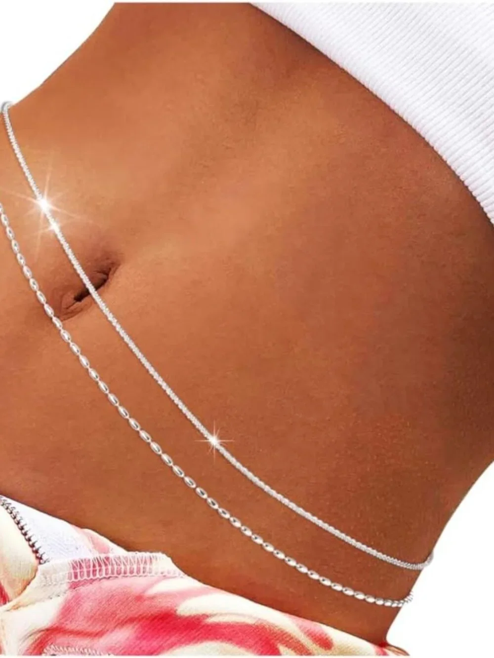 Silver Beads Belly Chain Gold silver Women Dainty Body Jewelry Accessories