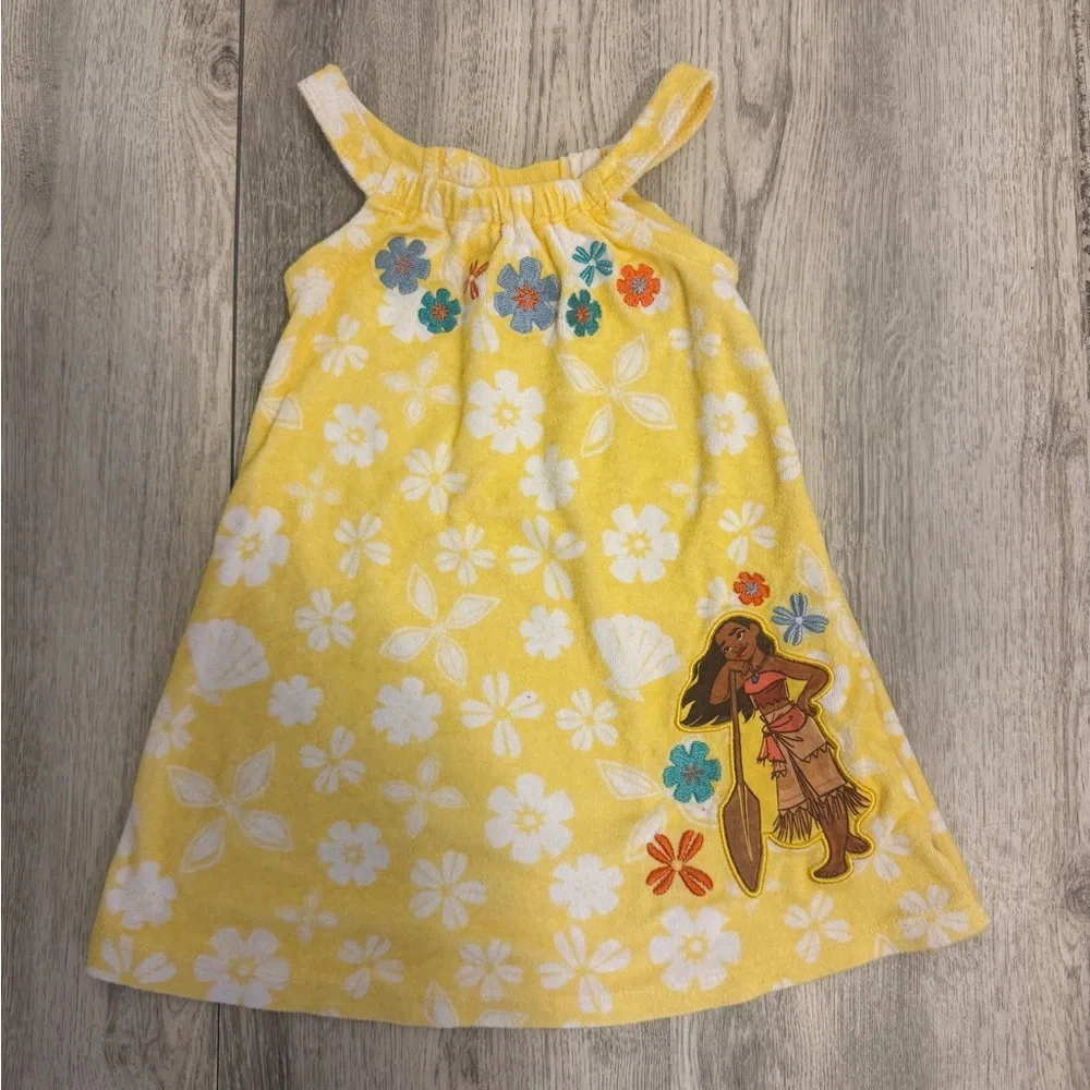Disney Yellow Floral Swim Coverup with Moana Design