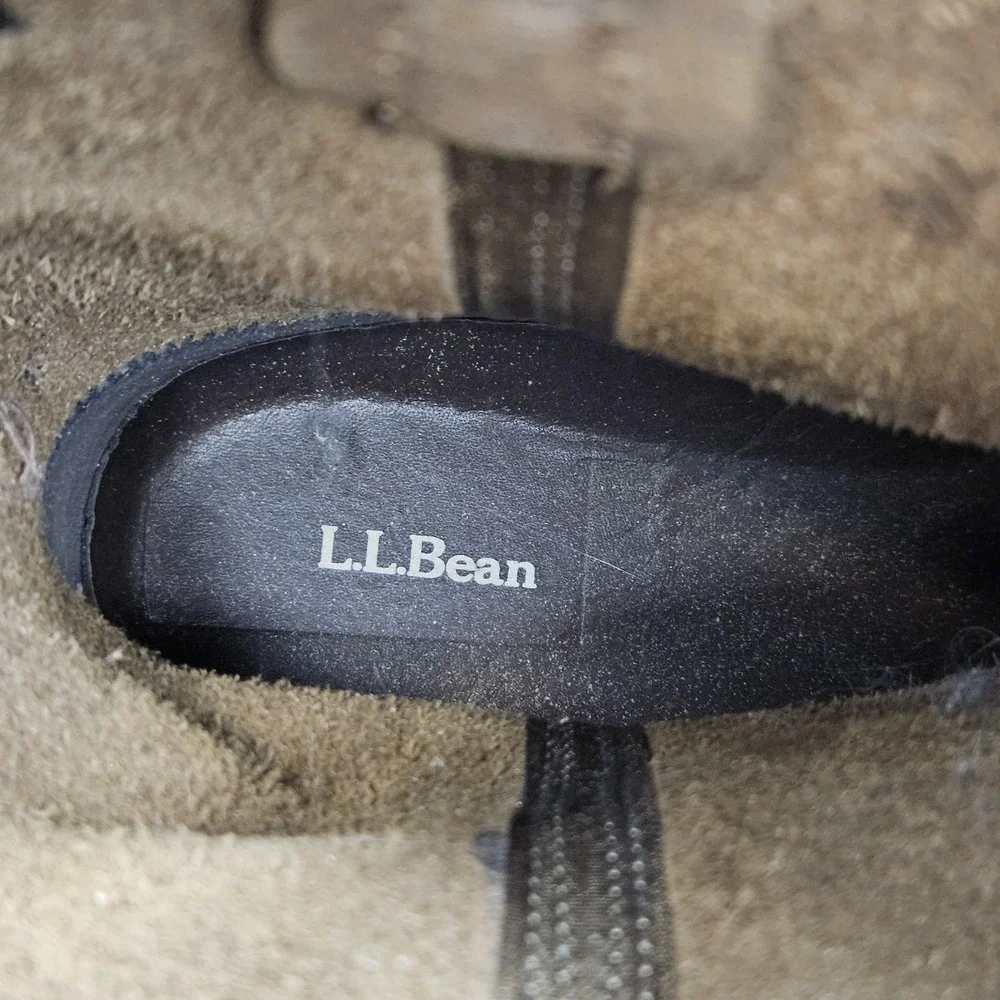 L.L.Bean Men's Roughout Leather Engineer Boots Harness Brown Goodyear Welt 10.5W