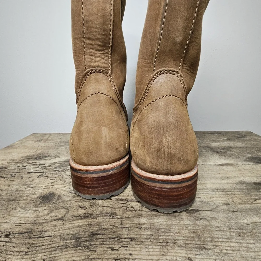 L.L.Bean Men's Roughout Leather Engineer Boots Harness Brown Goodyear Welt 10.5W