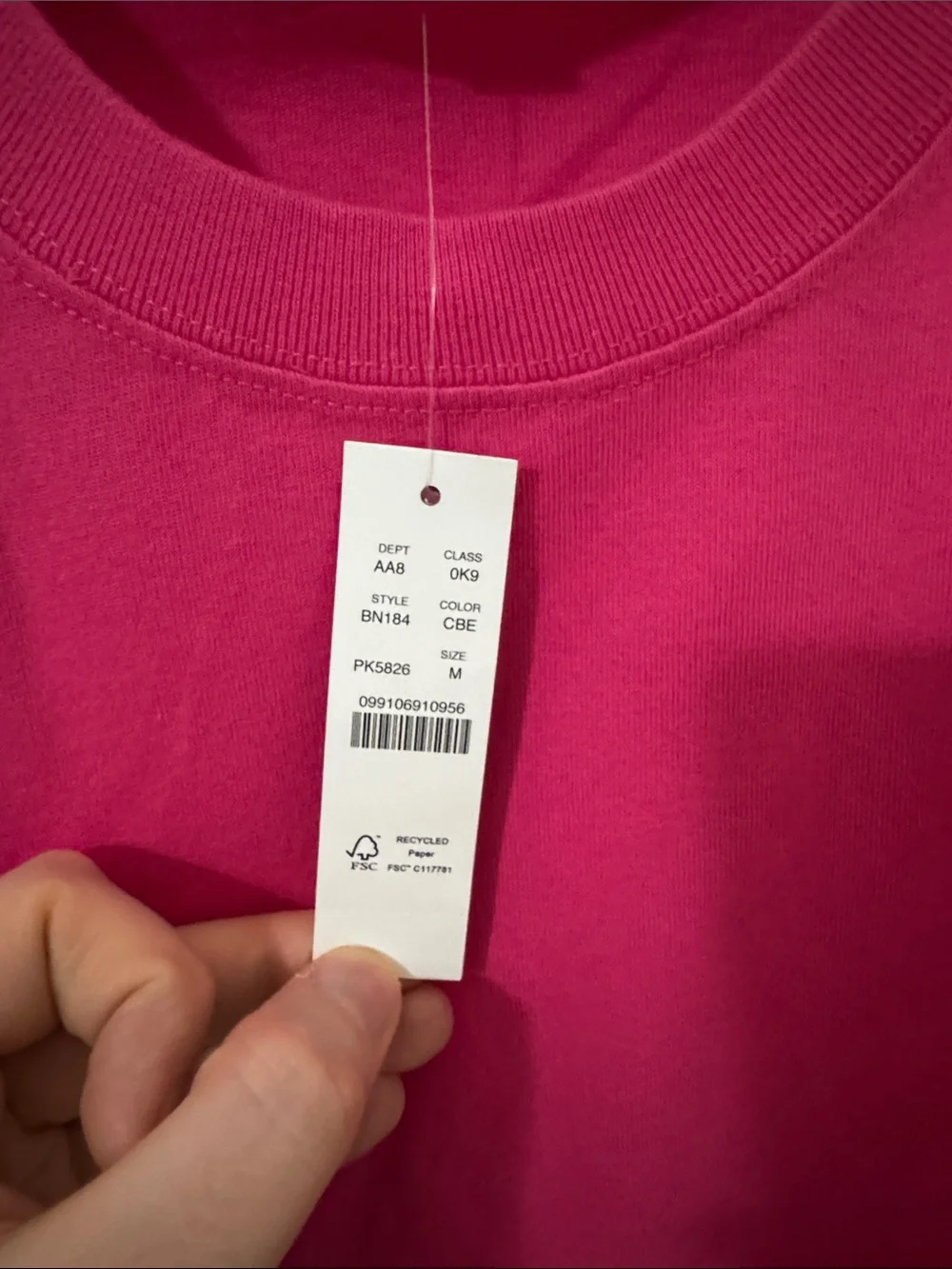 J. Crew shipping note