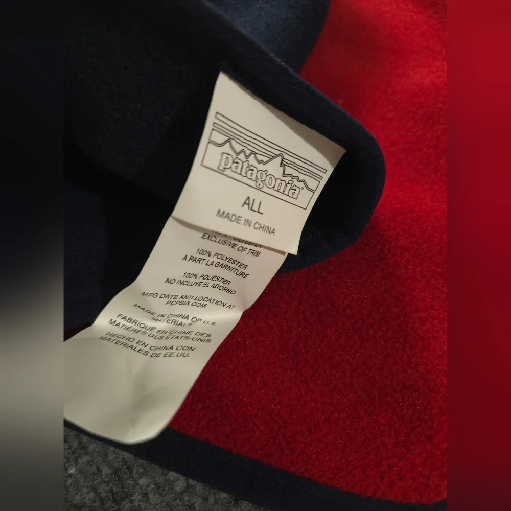 Patagonia Synchilla‎ fleece Scarf Navy Blue And Red