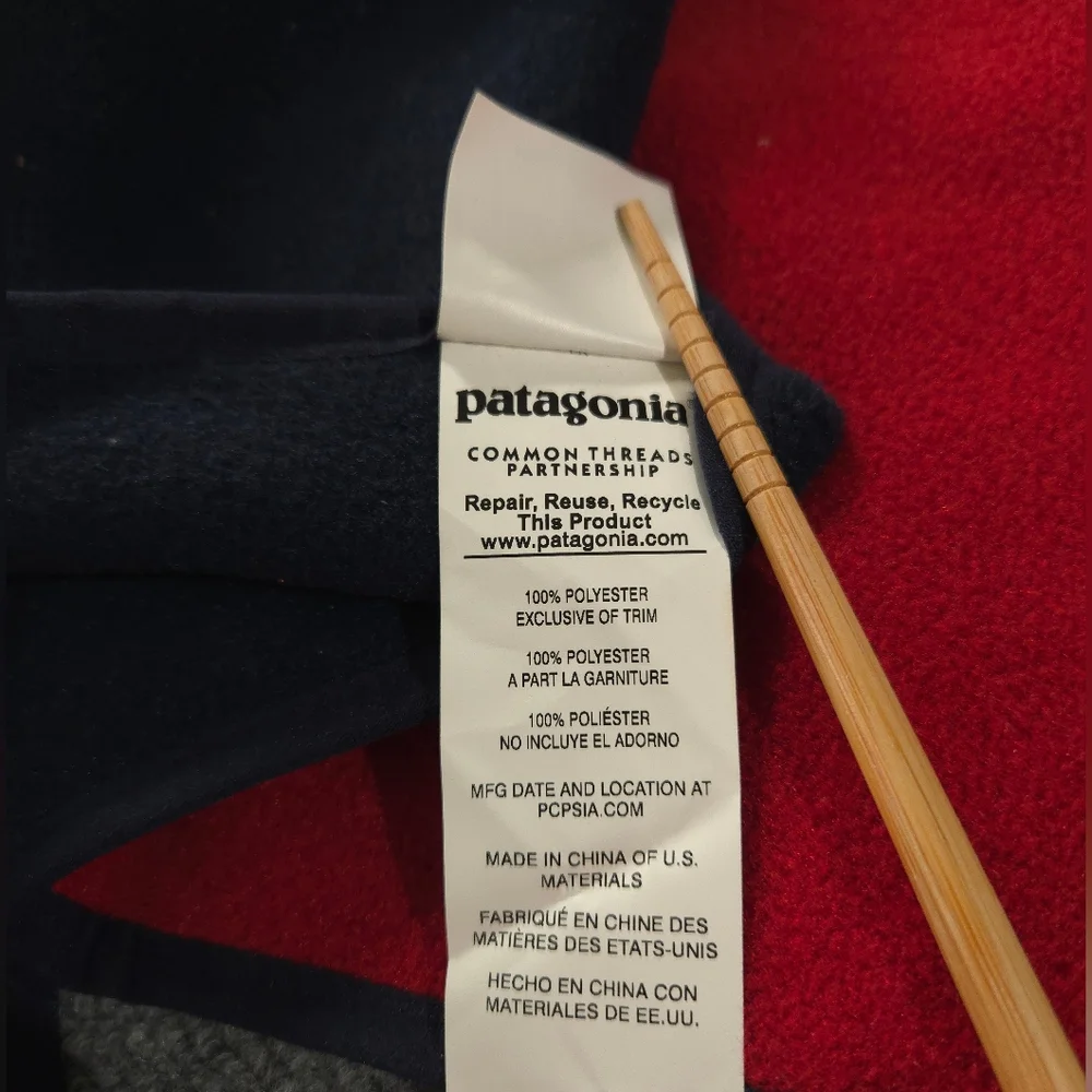 Patagonia Synchilla‎ fleece Scarf Navy Blue And Red