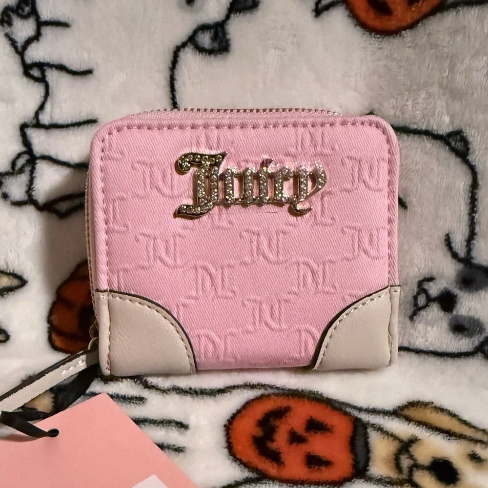 NWT Juicy Couture Blank Canvas Pink Zip Around Wallet