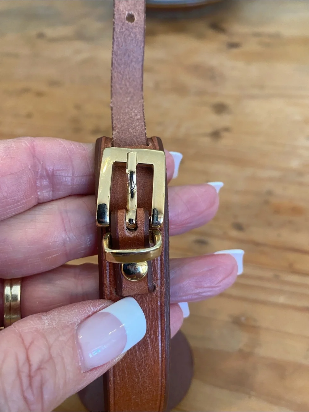 CXC Gold & Brown Leather Disc Bracelet - Chic Style