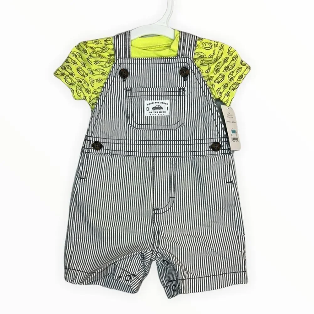 Carter’s Just One You 2-Piece Baby Overall/Shortall Set Size 3 Months