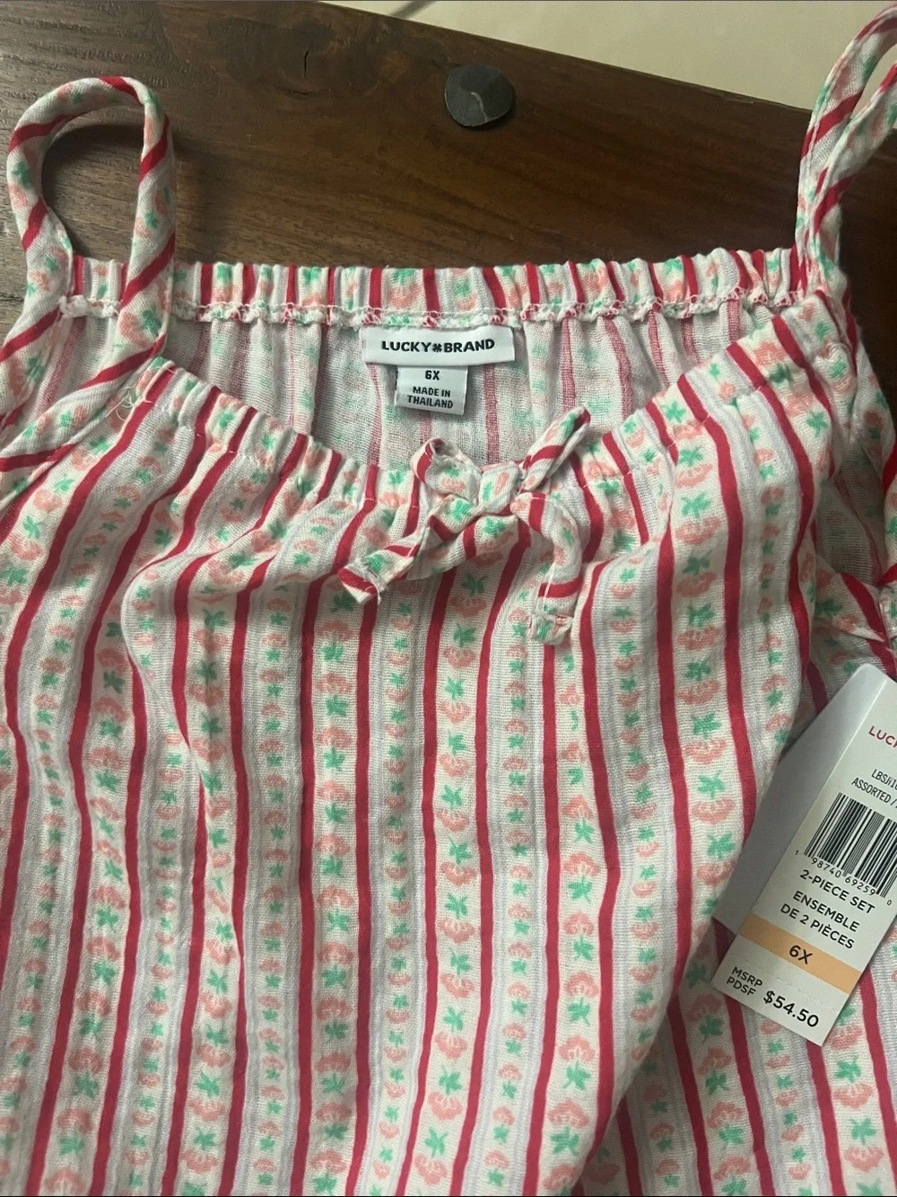 Lucky Brand Pink Striped Tank + Shorts Set
