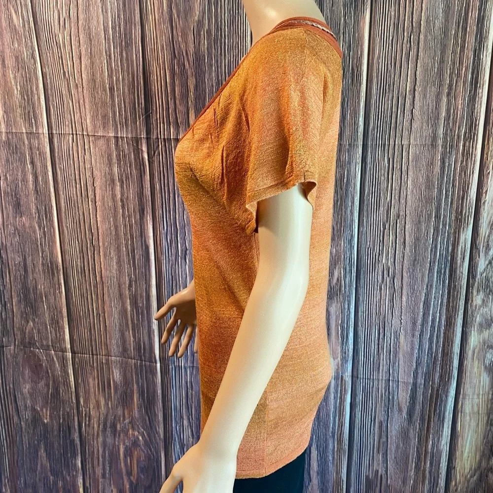 Michael Kors beautiful boho orange sunset blouse summer top size XS