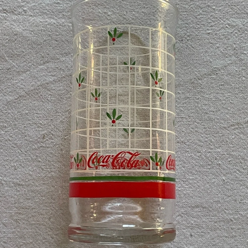 Vintage Coca-Cola Holiday Glass with Red and Green Accents
