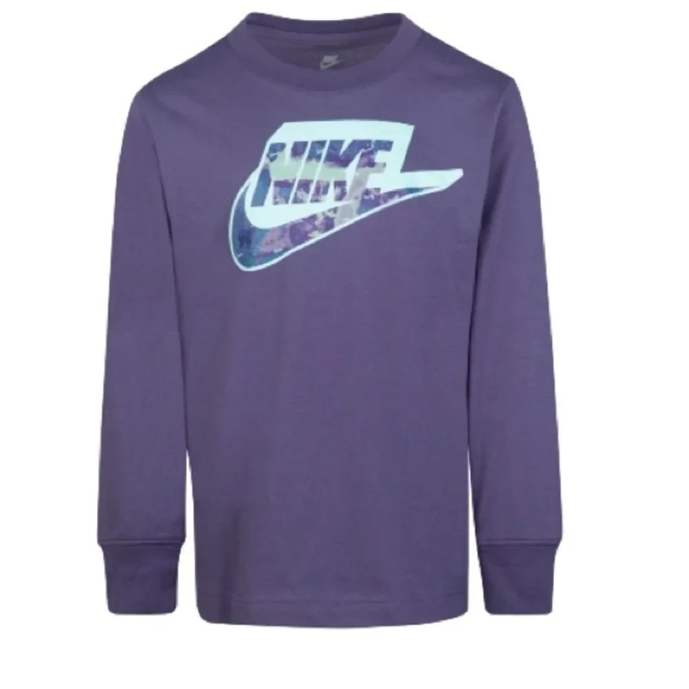 Nike Little Boys Futura Printed T-shirt size 7 Long Sleeve T-shirt Canyon Purple