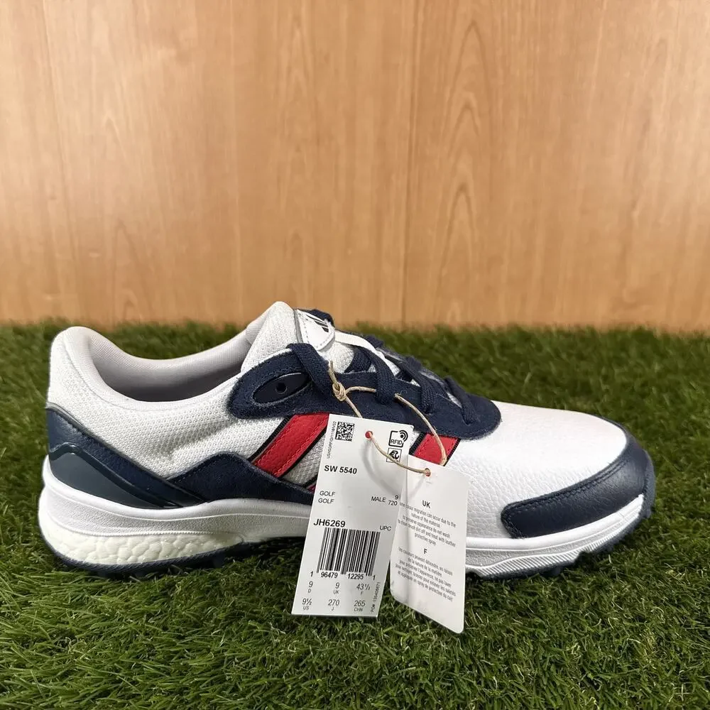 adidas SW 5540 Spikeless Golf White Pure Ruby Collegiate Navy JH6269 Mens Sz 9.5