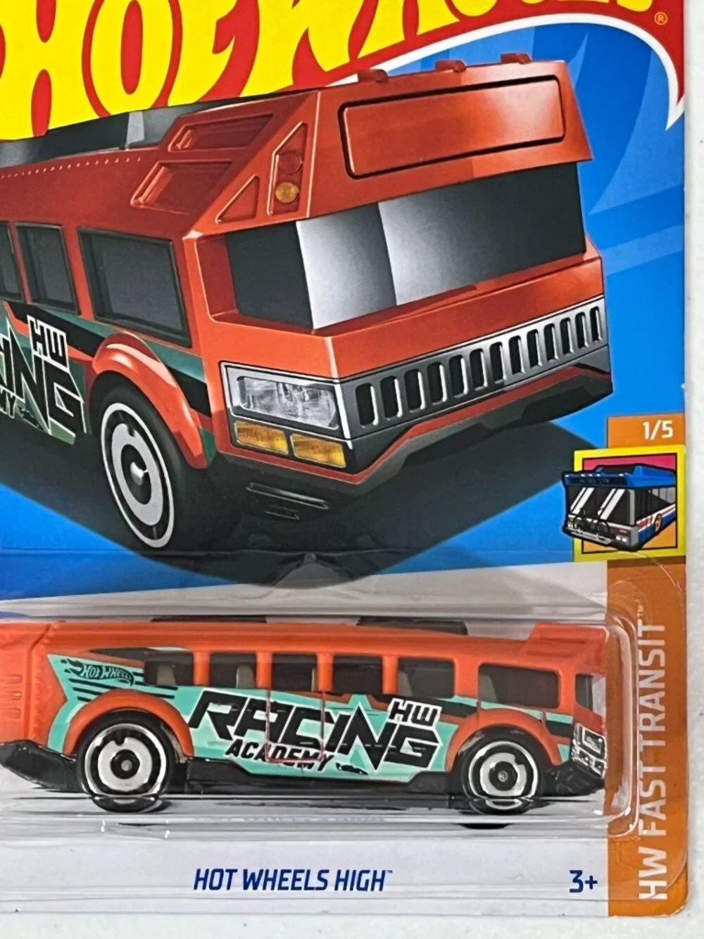 Hot Wheels Hot Wheels High Orange Bus HW Fast Transit 5/5 Diecast