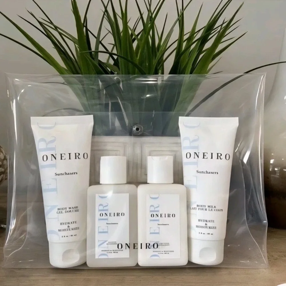 Oneiro Sunchaser 4 Piece Travel Bath Body Set Vegan All Natural‎ Skincare Pouch