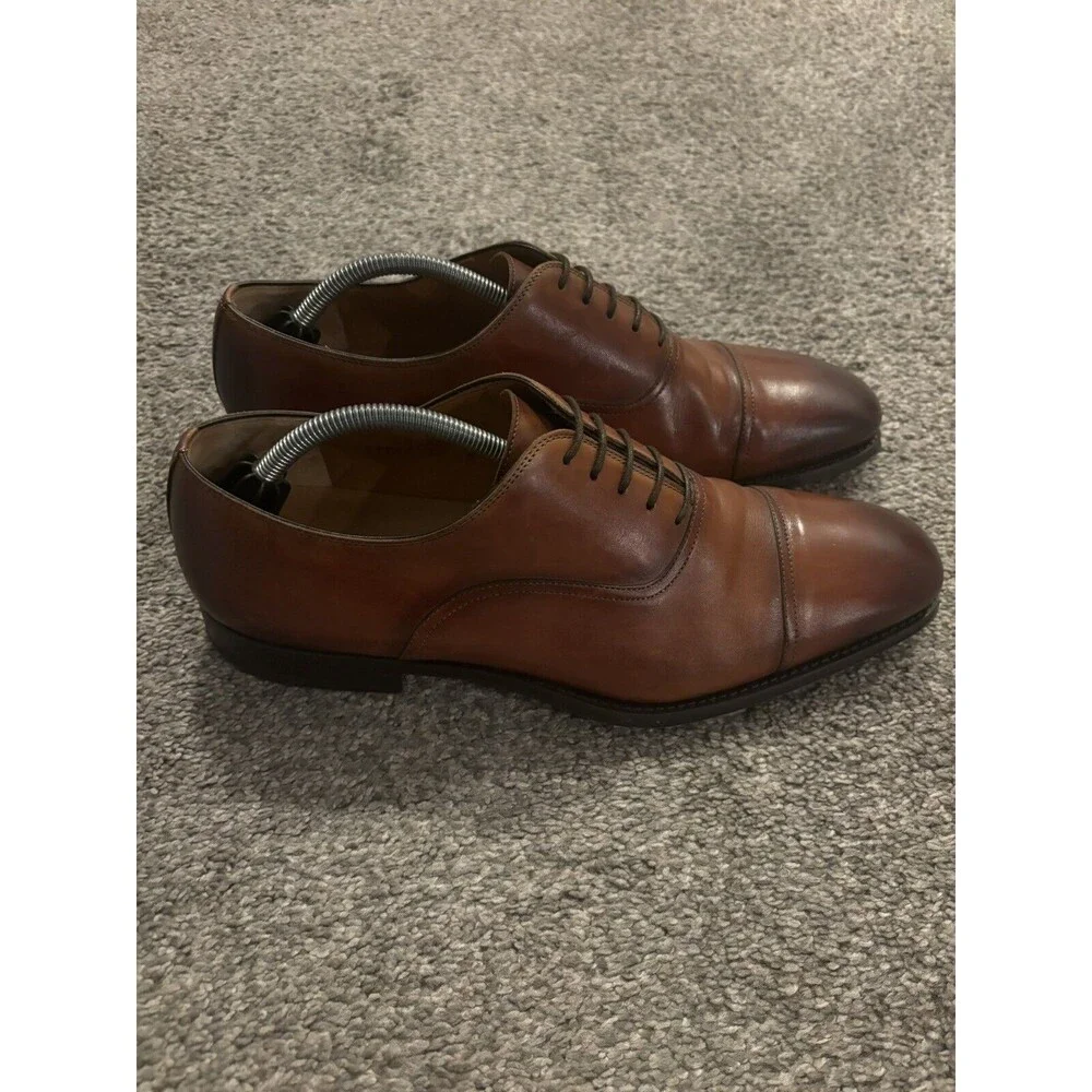 Magnanni Men's Lucas Cap-Toe Leather Oxfords -‎ 21019 - Cognac Brown 11M