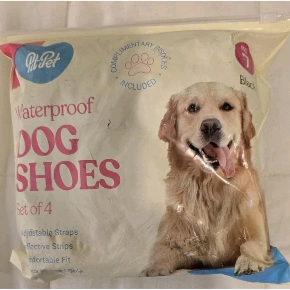 Pitpet Waterproof Dog Shoes -New StylishShoes for Dogs, Black  SIZE 7‎