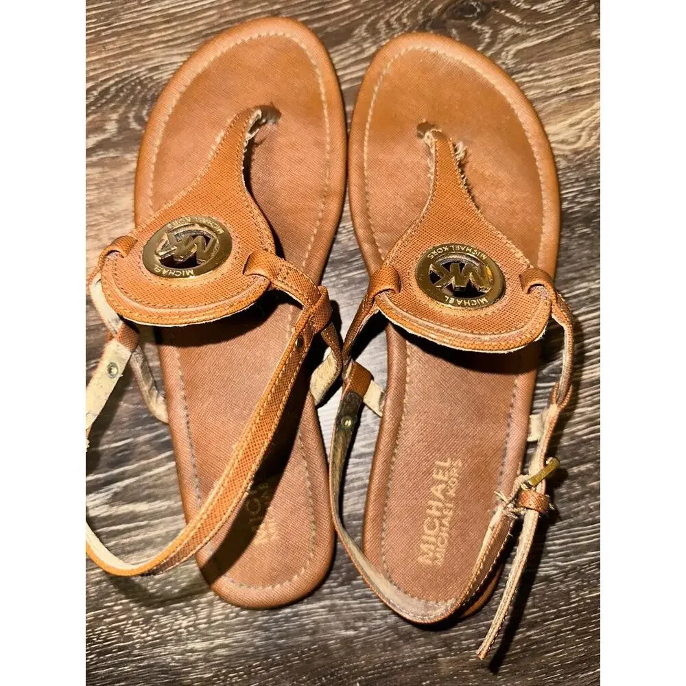 Michael Kors Brown Leather Thong women‎ Womens Sandals Size 9.5