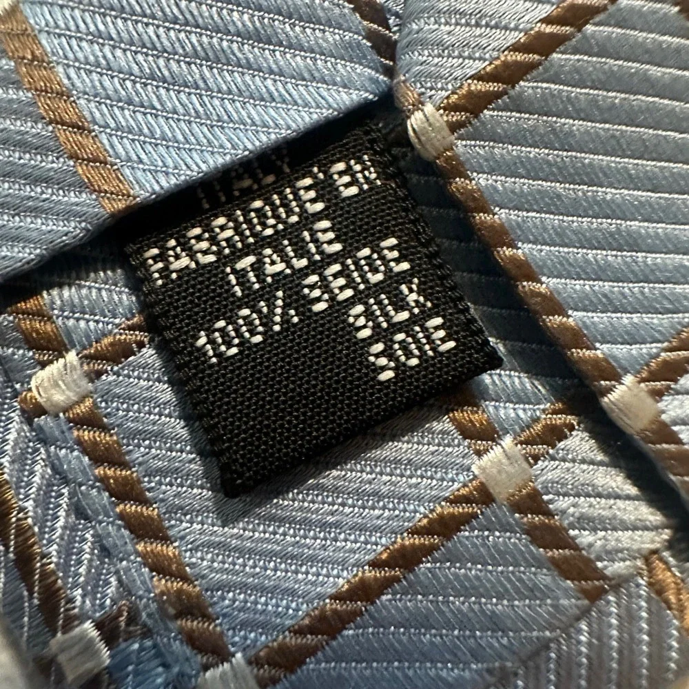 Brienno Silk Tie Mens OS Blue Diamond Geometric Italian Designer Luxury Formal‎