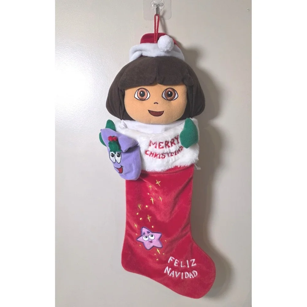 Dora the Explorer Christmas‎ Stocking Feliz Navidad Plush 2007 Viacom Vintage