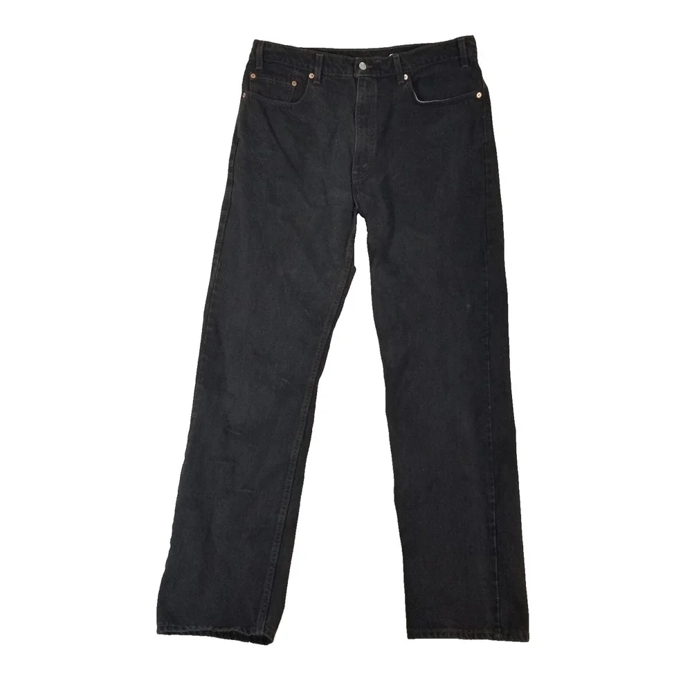 Levi's 505 jeans‎ men's 38x34 regular fit straight black denim pants vintage USA