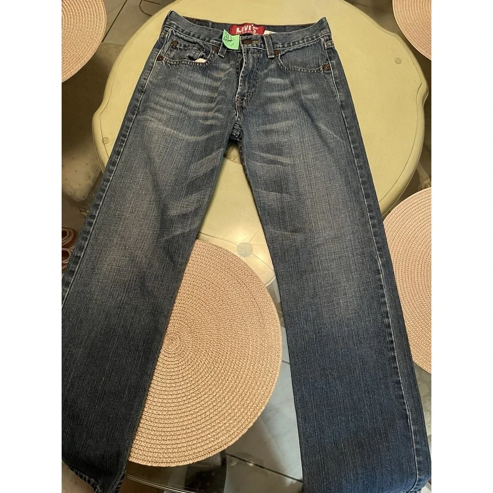 Levis Redtab 514 Men 27x27 Medium Wash Faded Slim Straight Blue‎ Denim Jeans
