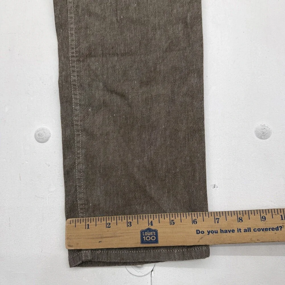 Banana Republic Linen-Cotton Traveler Pants Mens 30x32 Brown Slim Fit Tapered