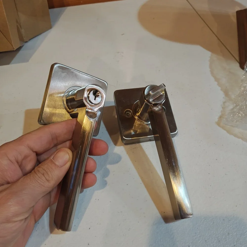 Brotima 3 Pack Square Heavyduty Keyed‎ Alike Silver Chrome Door Knob Deadbolt G3