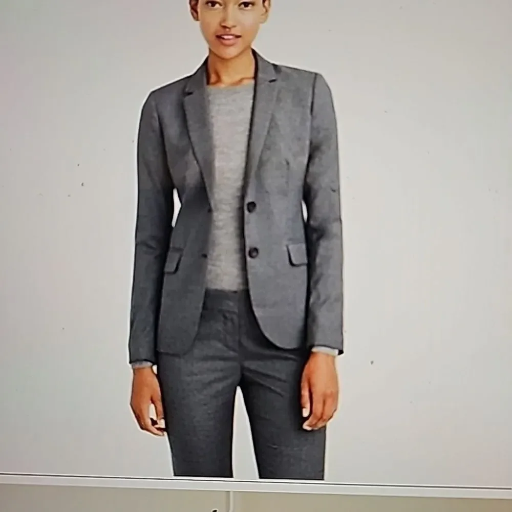 - J. Crew gray career super 120's wool blazer size 4